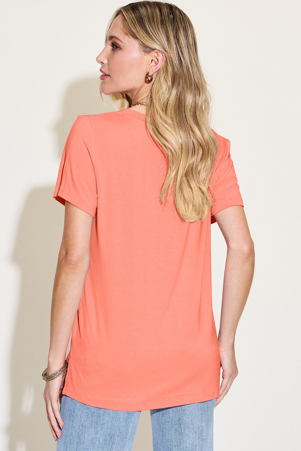 Bamboo V - Neck High Low Top - Global Village Kailua Boutique