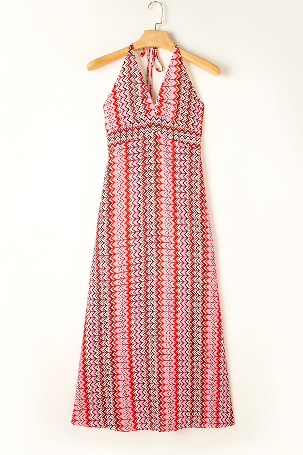 Boho Printed Halter Neck Maxi Dress - Global Village Kailua Boutique