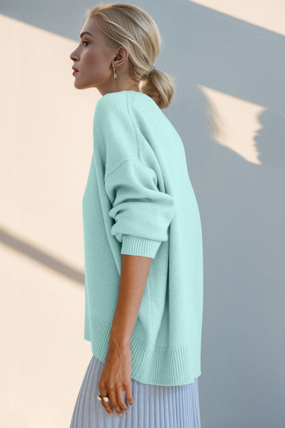 Every Day Round Neck Dropped Shoulder Sweater