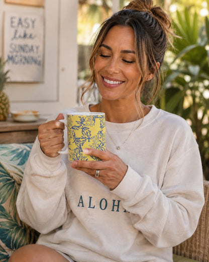 Coral Sunshine Ceramic Mug | Yellow Island Coffee Mug
