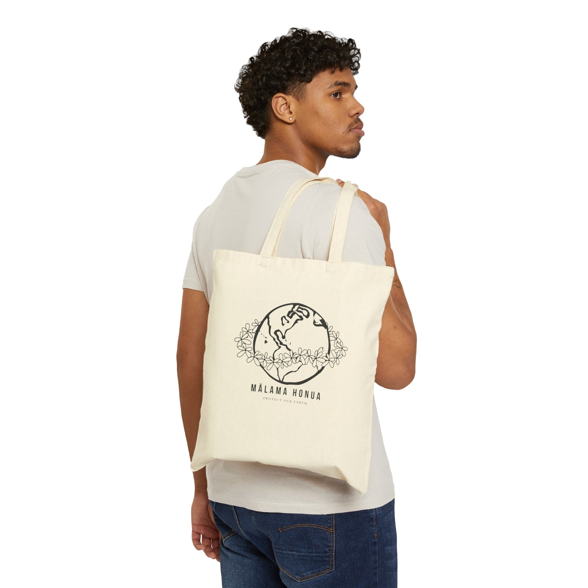 Cotton Tote Bag Mālama Honua - Global Village Kailua Boutique