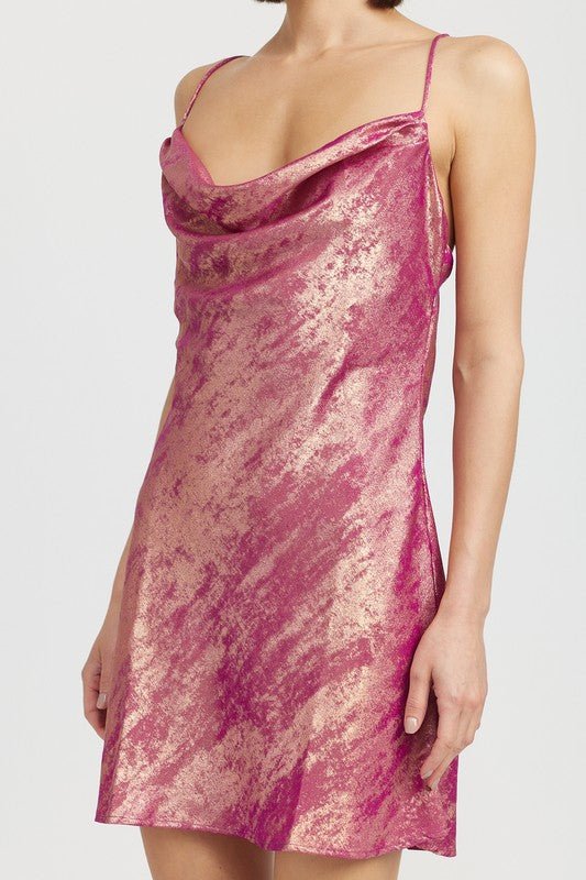 COWL NECK MNI SLIP DRESS - Global Village Kailua Boutique