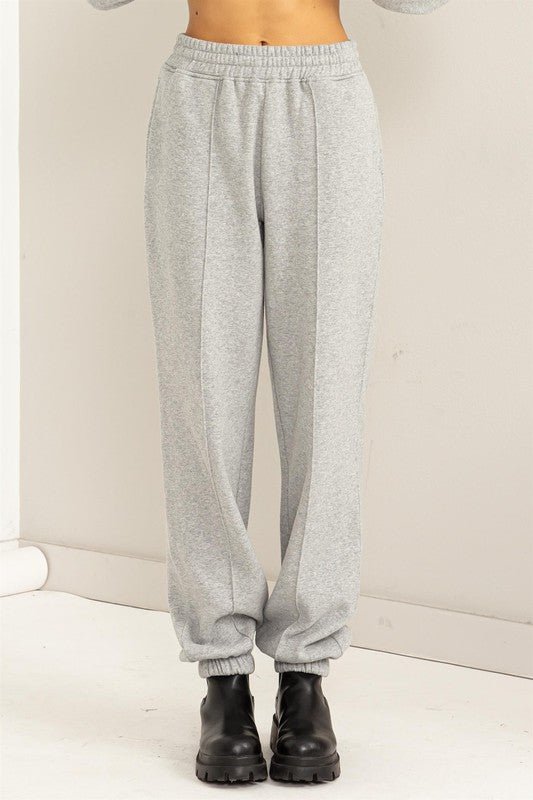 Cute Take High - Waisted Pintuck Sweatpants - Global Village Kailua Boutique