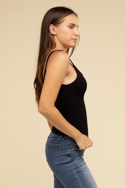 Double Layer Round Neck Tank Top - Global Village Kailua Boutique