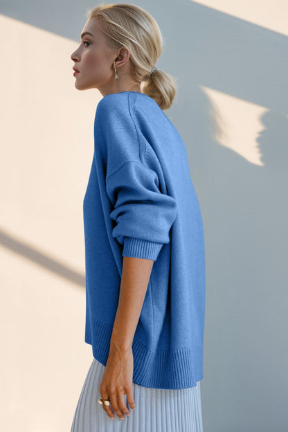 Every Day Round Neck Dropped Shoulder Sweater