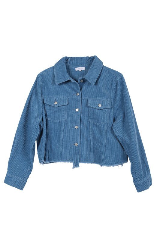 Frayed corduroy jacket - Global Village Kailua Boutique