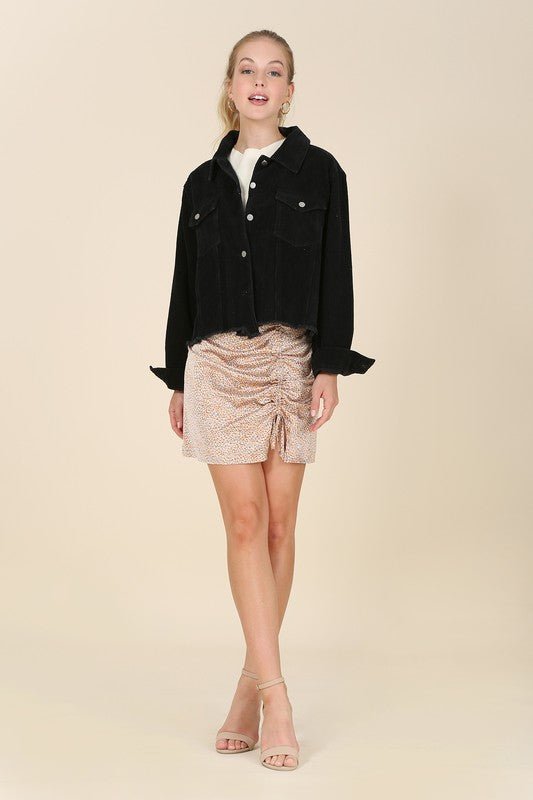 Frayed corduroy jacket - Global Village Kailua Boutique