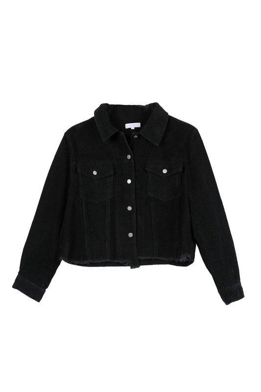 Frayed corduroy jacket - Global Village Kailua Boutique