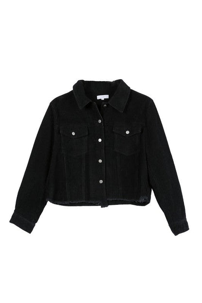 Frayed corduroy jacket - Global Village Kailua Boutique