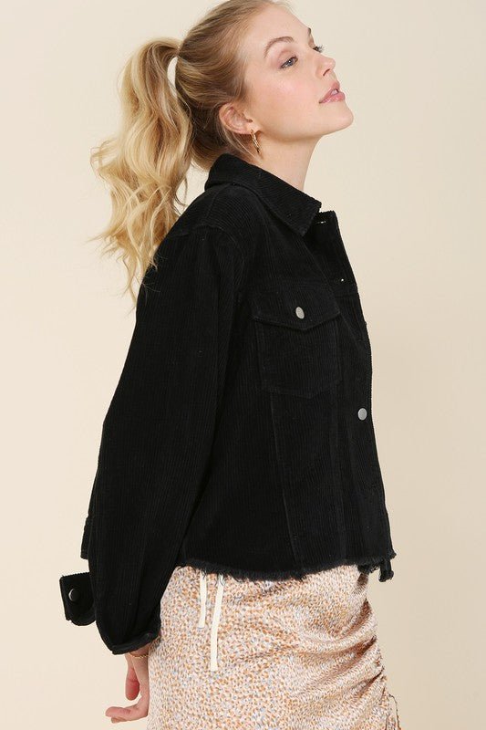 Frayed corduroy jacket - Global Village Kailua Boutique