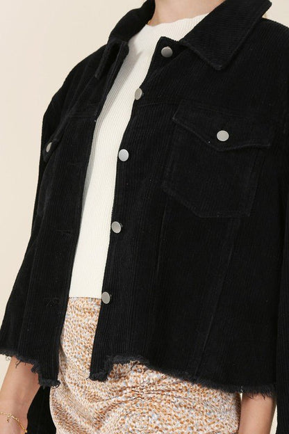 Frayed corduroy jacket - Global Village Kailua Boutique