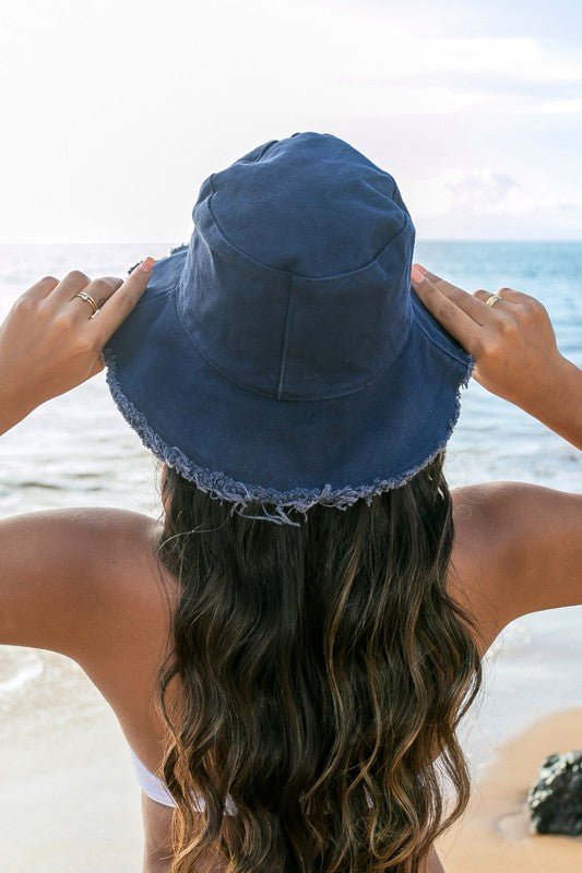 Frayed Edge Canvas Bucket Hat - Global Village Kailua Boutique