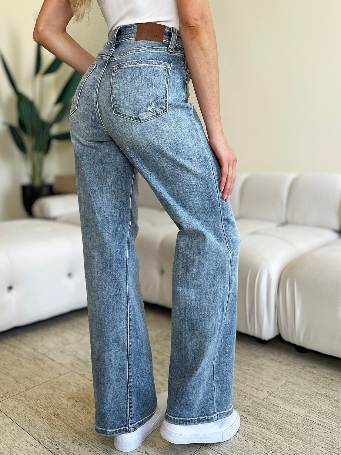 High Waist Straight Leg Jeans Judy Blue - Global Village Kailua Boutique