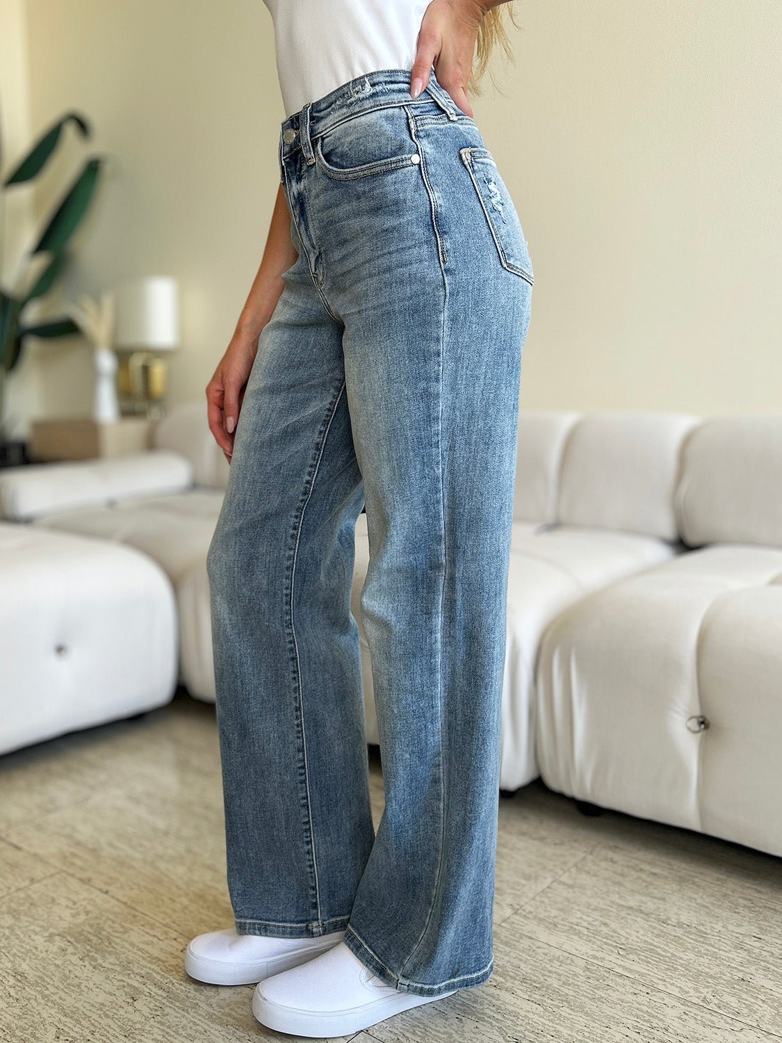 High Waist Straight Leg Jeans Judy Blue - Global Village Kailua Boutique