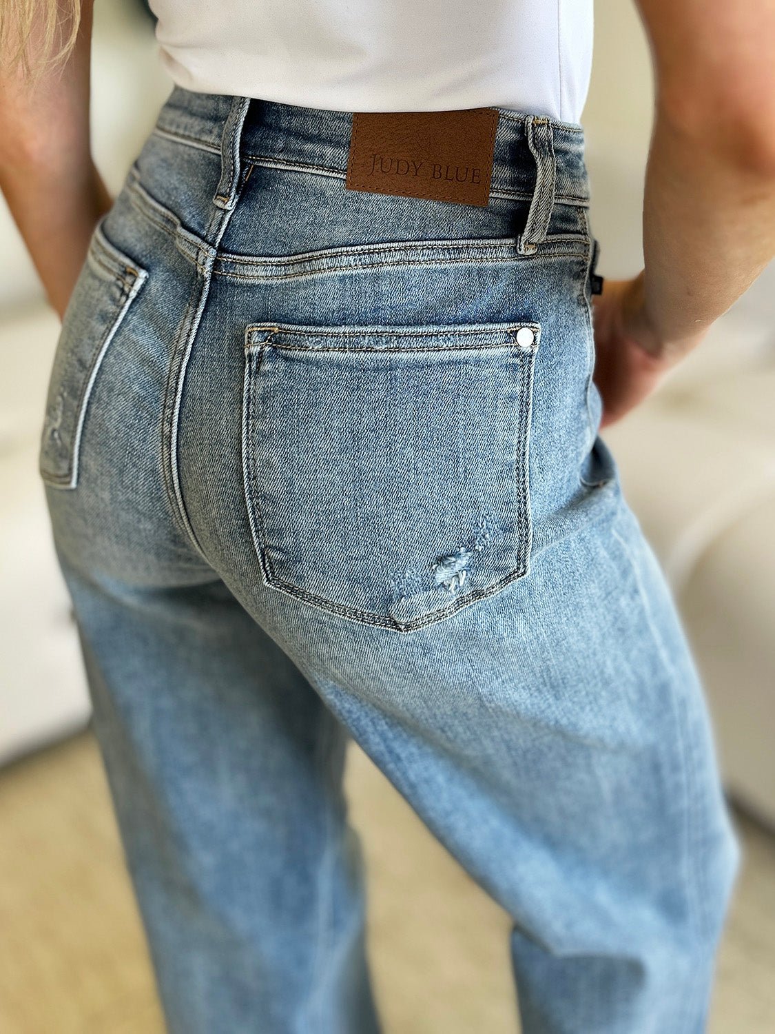 High Waist Straight Leg Jeans Judy Blue - Global Village Kailua Boutique