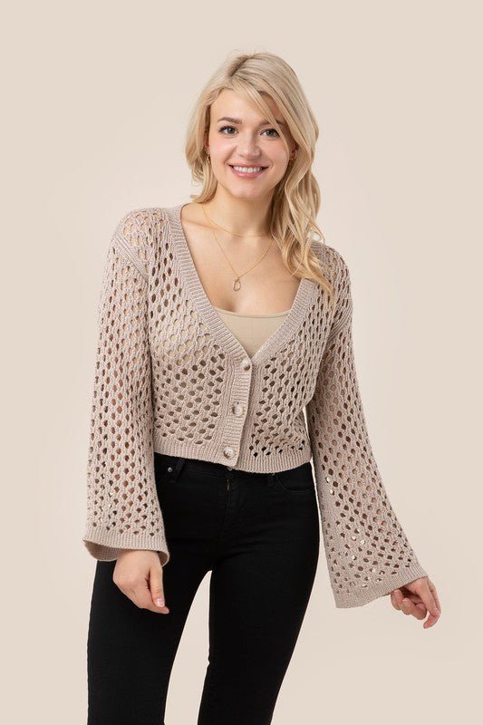 Hole - knit cardigan - Global Village Kailua Boutique