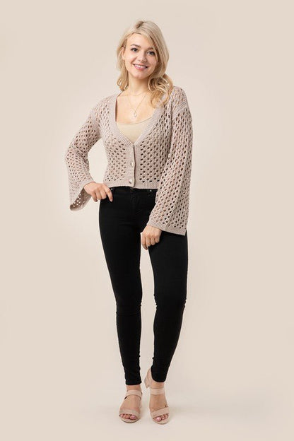 Hole - knit cardigan - Global Village Kailua Boutique