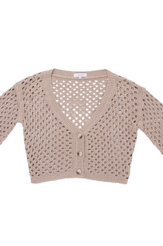 Hole - knit cardigan - Global Village Kailua Boutique