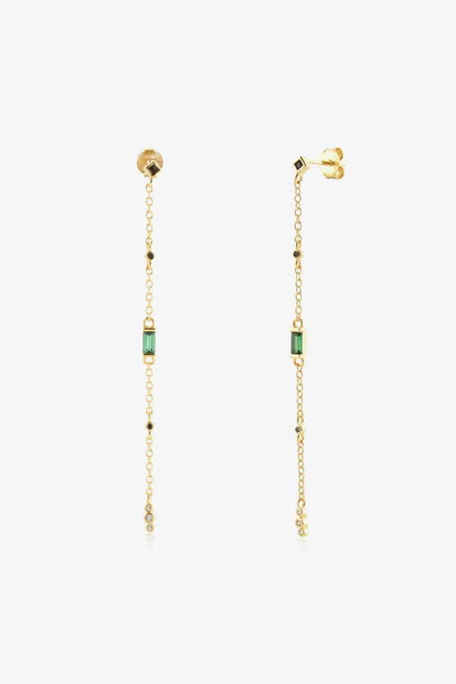 Inlaid Zircon 18K Gold-Plated Earrings - Global Village Kailua Boutique