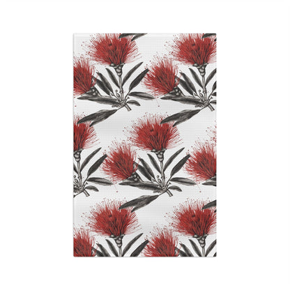 Kitchen Towel Red ʻŌhiʻa Lehua Sketch - Global Village Kailua Boutique