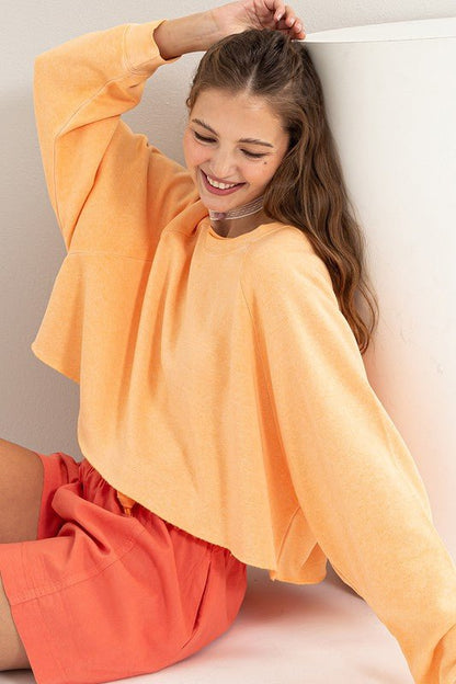 Laid Back Crop Sweatshirt - Global Village Kailua Boutique