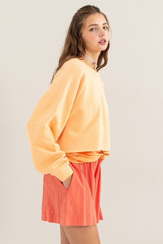 Laid Back Crop Sweatshirt - Global Village Kailua Boutique