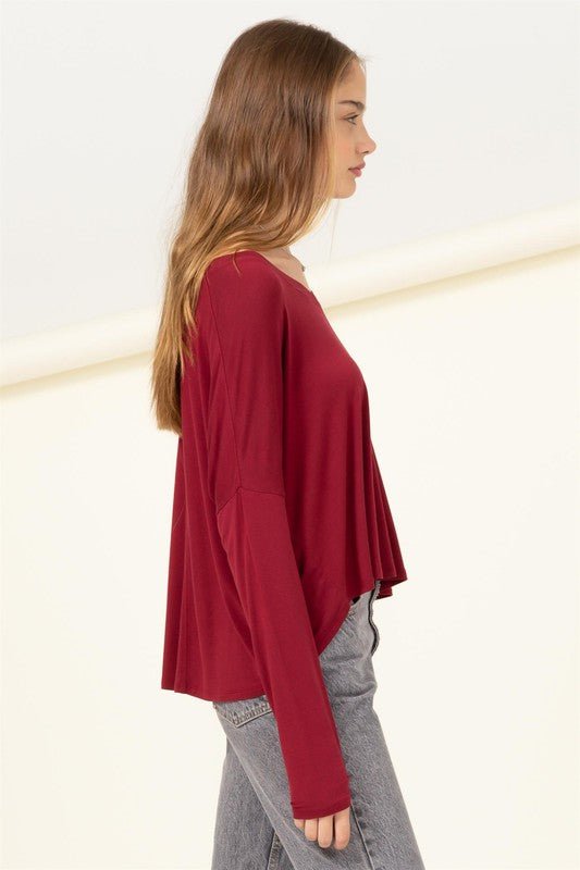 Love Me Right V Neck Loose Fit Top - Global Village Kailua Boutique