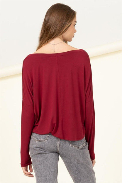 Love Me Right V Neck Loose Fit Top - Global Village Kailua Boutique