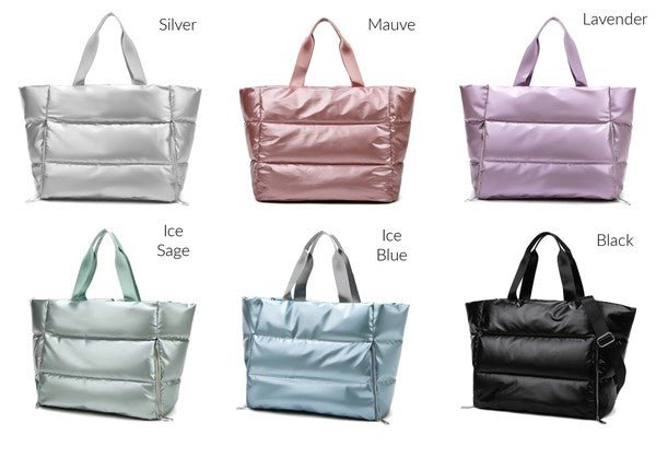 Metallic Puffer Tote - Global Village Kailua Boutique