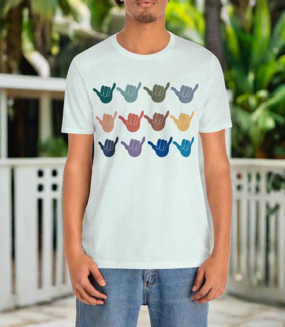 Multi Shaka Unisex Jersey Tee - Global Village Kailua Boutique