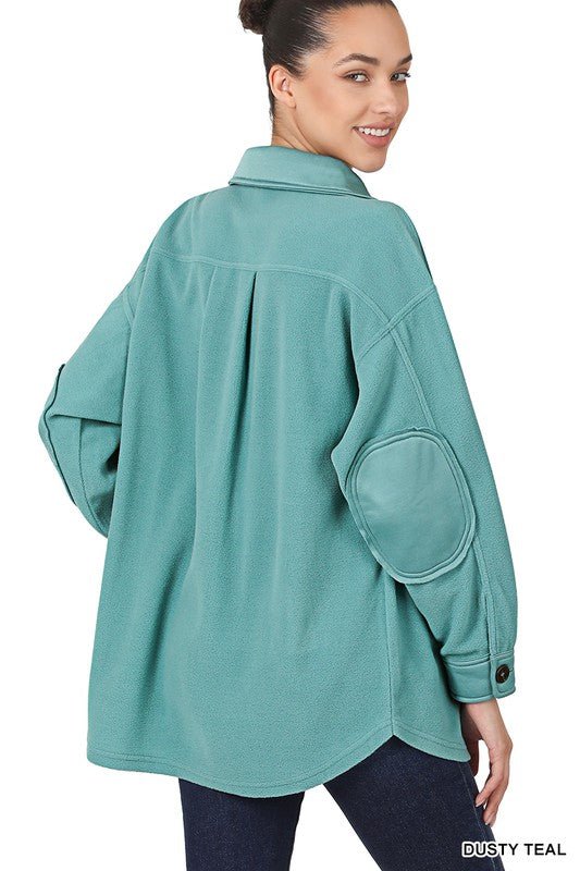 Oversized Basic Fleece Shacket - Global Village Kailua Boutique