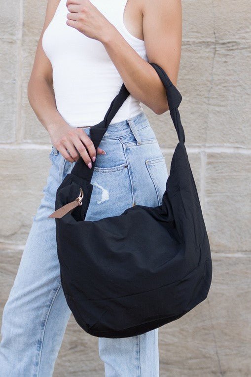 Oversized Nylon Carryall Messenger - Global Village Kailua Boutique