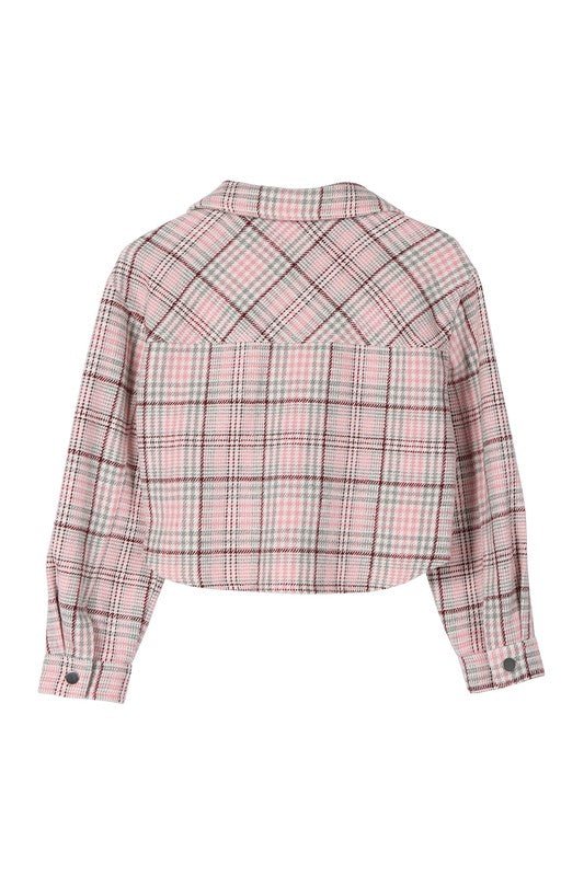 Plaid crop jacket - Global Village Kailua Boutique