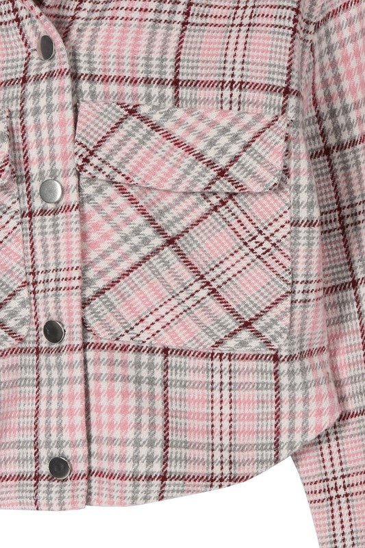 Plaid crop jacket - Global Village Kailua Boutique