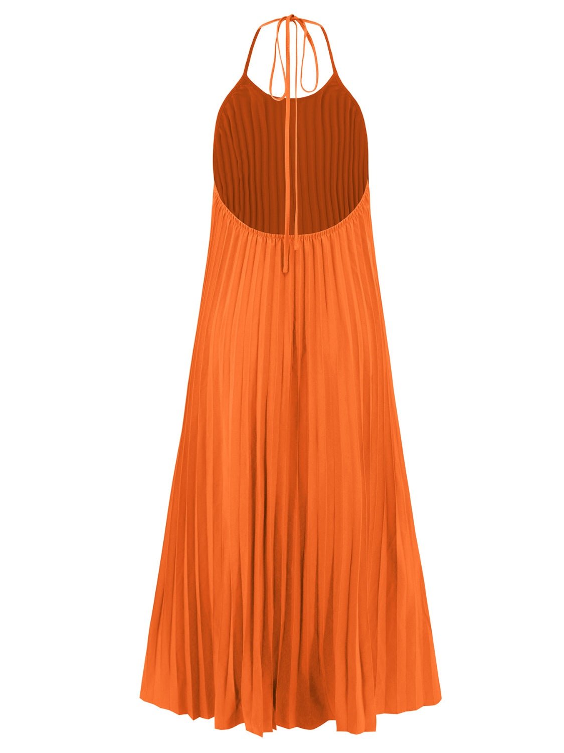 Pleated Halter Neck Maxi Dress - Global Village Kailua Boutique