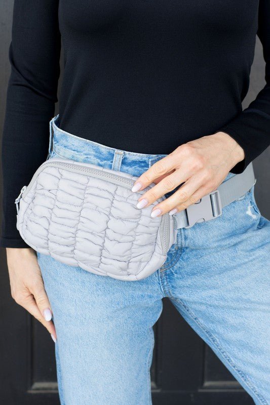 Quilted Puffer Sling Belt Fanny Bag - Global Village Kailua Boutique