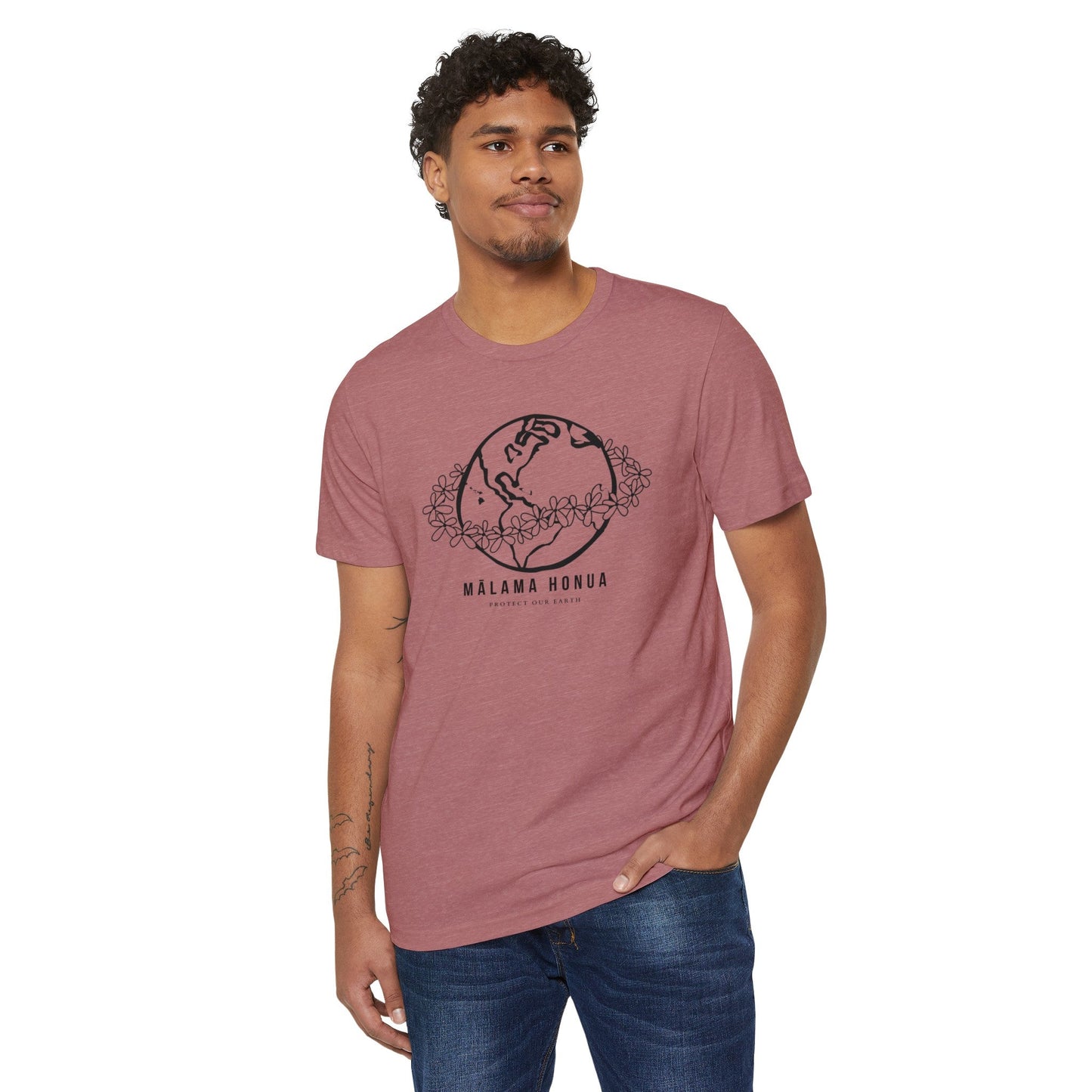 Recycled Organic T-Shirt Mālama Honua - Global Village Kailua Boutique