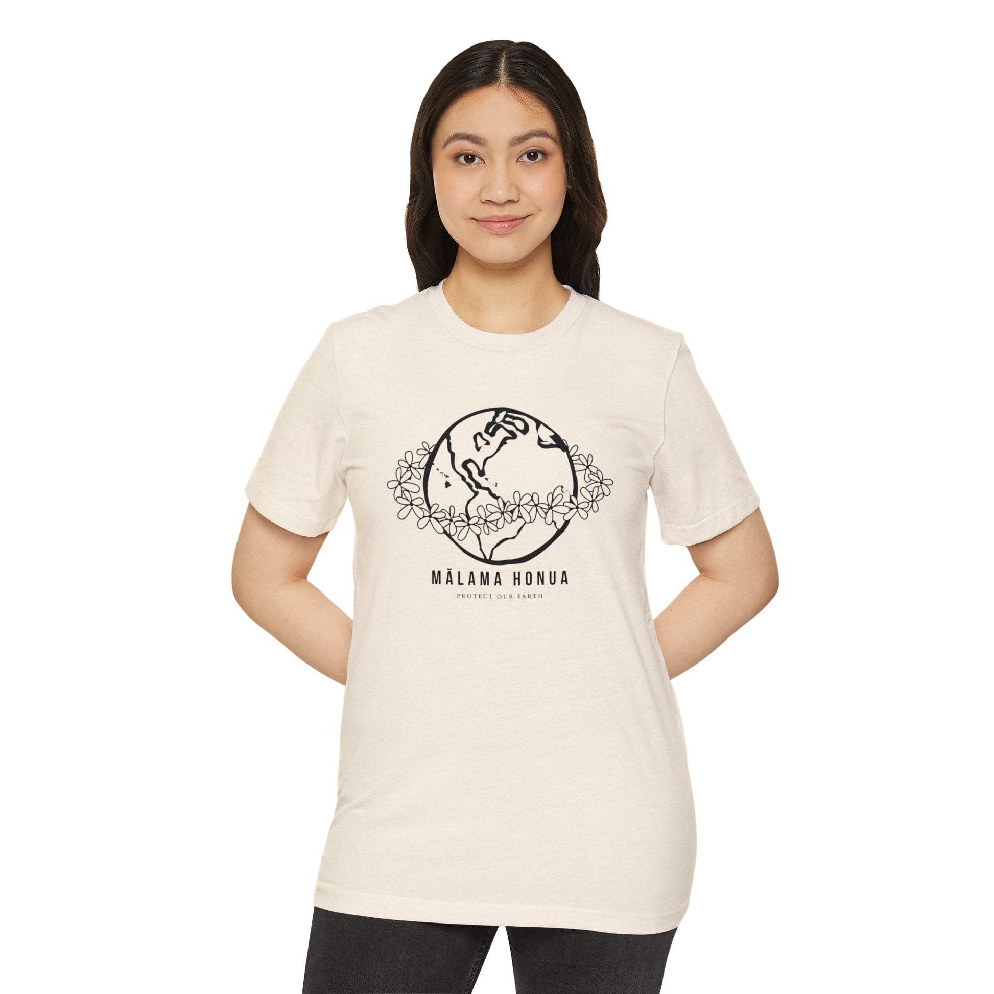 Recycled Organic T-Shirt Mālama Honua - Global Village Kailua Boutique