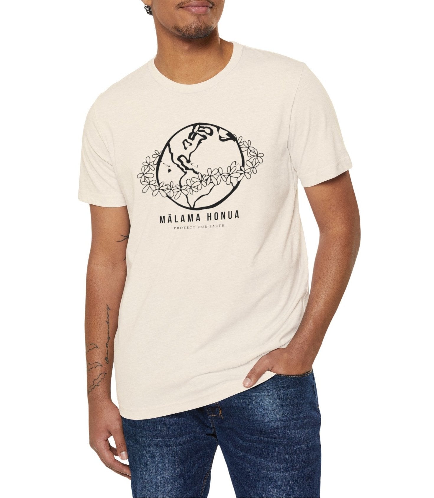 Recycled Organic T-Shirt Mālama Honua - Global Village Kailua Boutique