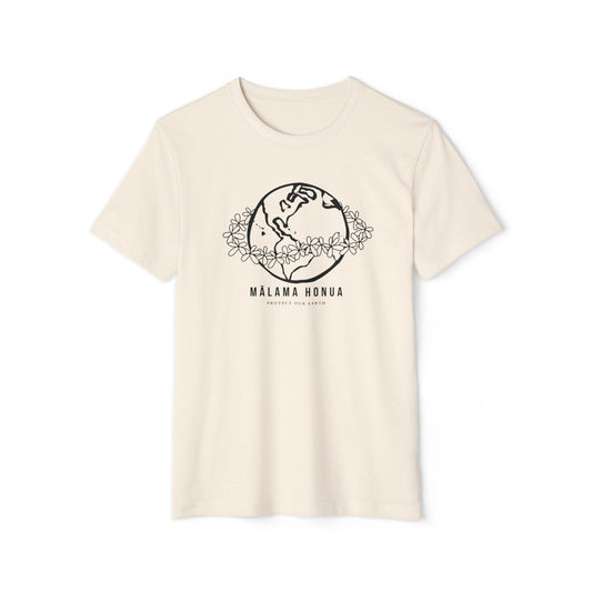 Recycled Organic T-Shirt Mālama Honua - Global Village Kailua Boutique