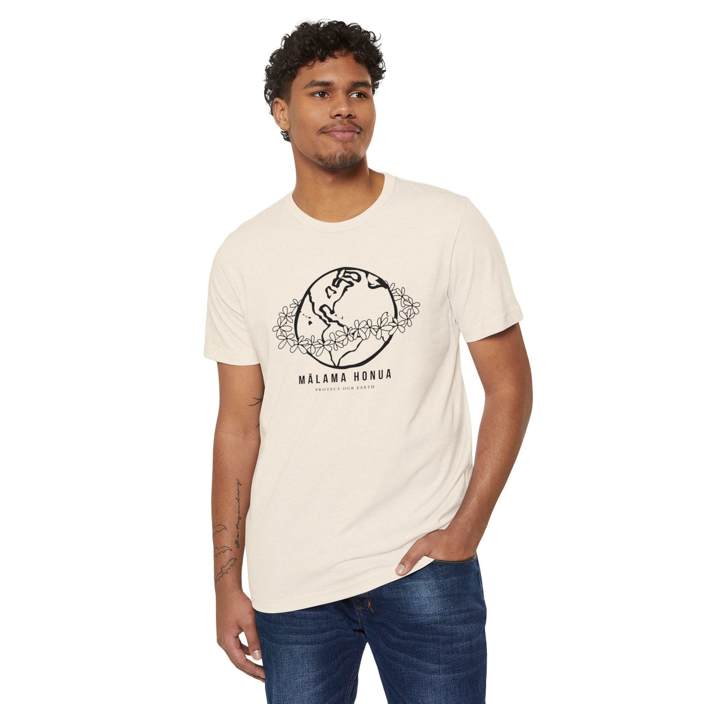 Recycled Organic T-Shirt Mālama Honua - Global Village Kailua Boutique