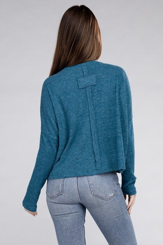 Ribbed Dolman Long Sleeve Sweater - Global Village Kailua Boutique