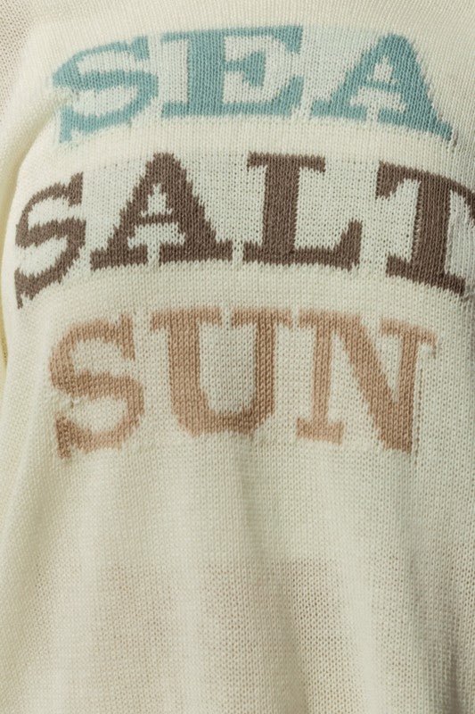 Round Neck Long Sleeve Sea Salt Sun Sweater - Global Village Kailua Boutique