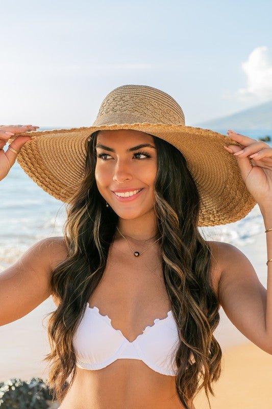 Scallop Edge Bow Accent Sunhat - Global Village Kailua Boutique