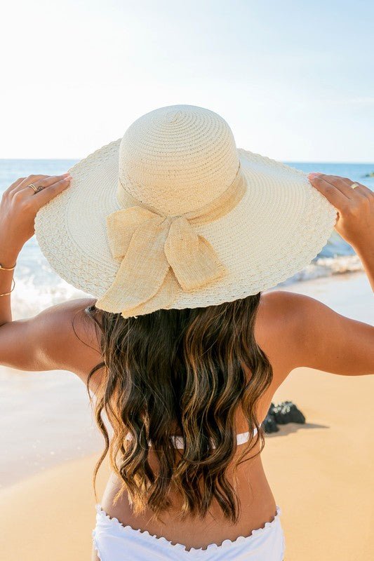 Scallop Edge Bow Accent Sunhat - Global Village Kailua Boutique