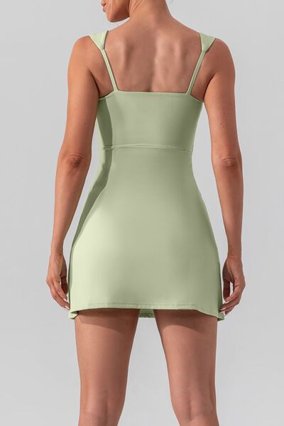 Square Neck Tank Slit Mini Active Dress - Global Village Kailua Boutique