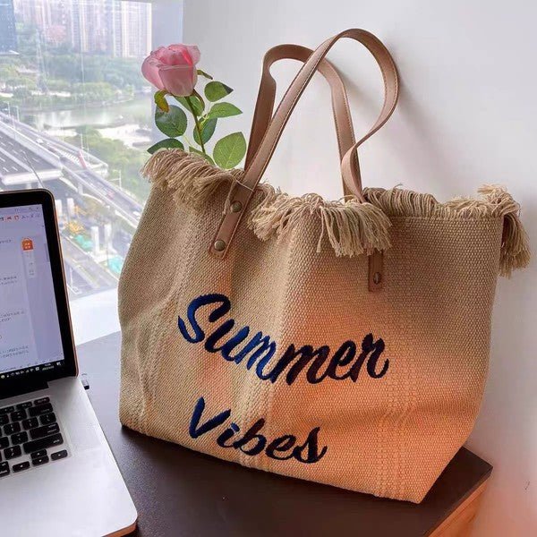 Summer Vibes Tote Handbag Purse Beach Totes - Global Village Kailua Boutique