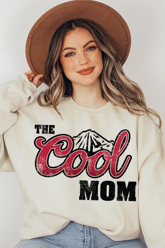 The Cool Mom Oversized Graphic Fleece Sweatshirts - Global Village Kailua Boutique