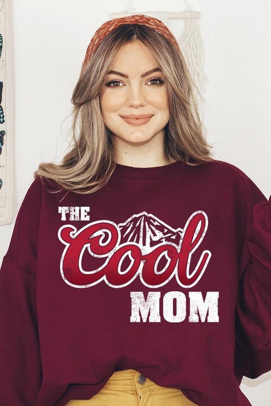 The Cool Mom Oversized Graphic Fleece Sweatshirts - Global Village Kailua Boutique