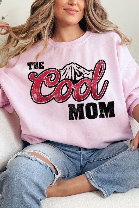 The Cool Mom Oversized Graphic Fleece Sweatshirts - Global Village Kailua Boutique